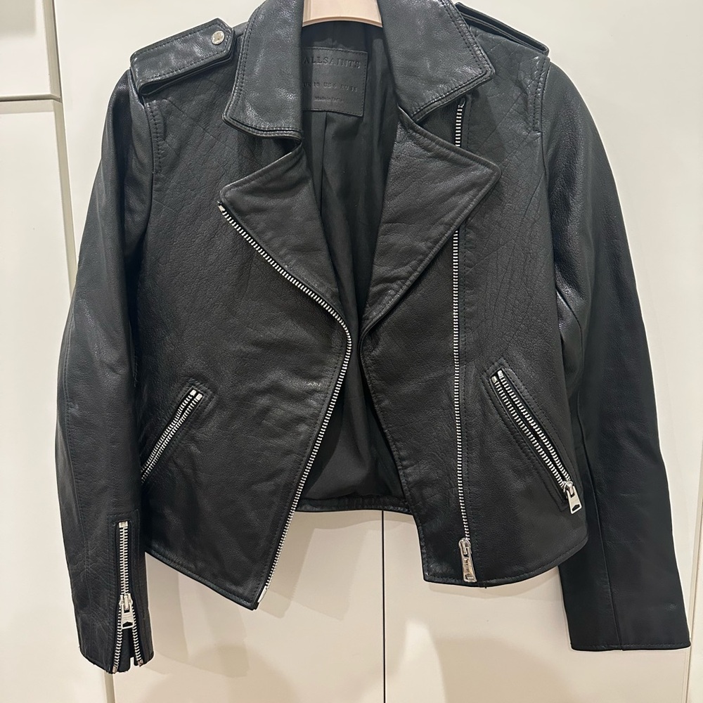 All Saints Women’s black leather jacket